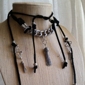 ❤~❤ Suede Cord Choker Lariat Boa Necklace ❤~❤